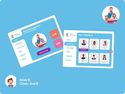 Online Schooling app for Primary Kids interface ui uidesign uiux uiuxdesigner