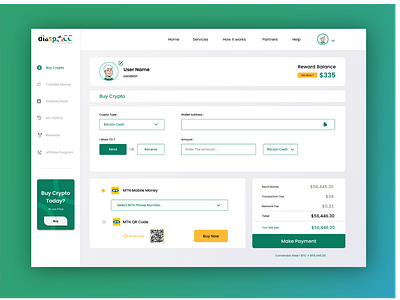 "Buy Crypto" Web App UI/UX Design .