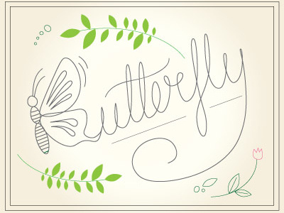 Butterfly Type Thumbnail butterfly flowers font handwritting spring type