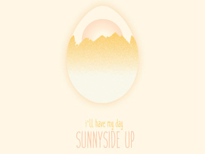 Sunnyside Up eggs logo mark mountains orange shell sun