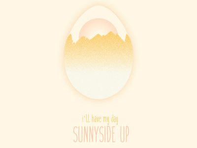 Sunnyside Up mark logo shell orange sun mountains eggs
