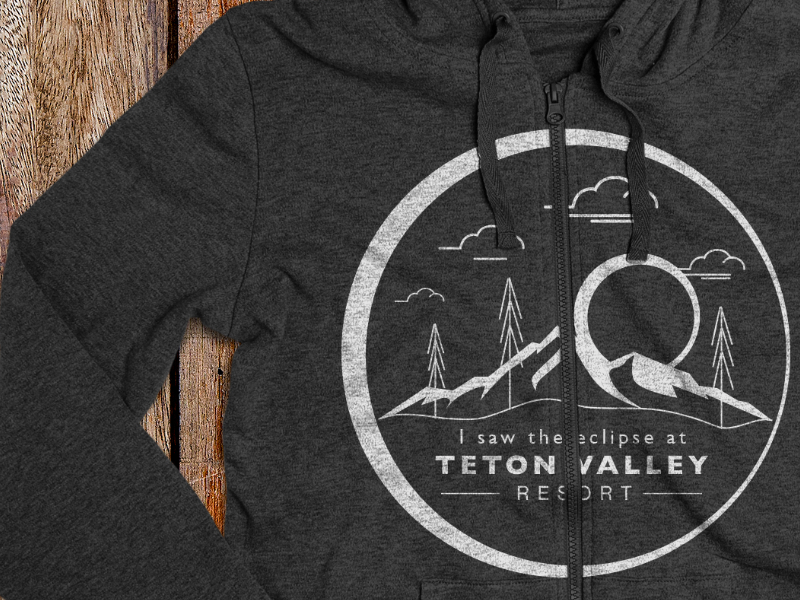 Teton Valley I saw the eclipse Hoodie teton swag resorts outdoor mug mountains mockup logo idaho cabins