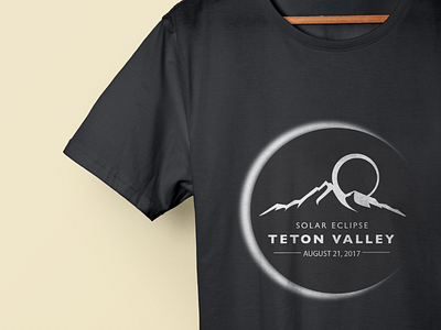 Final Eclipse Logo clean logo design logo moon mountains simple solar eclipse sun t shirt design teton valley