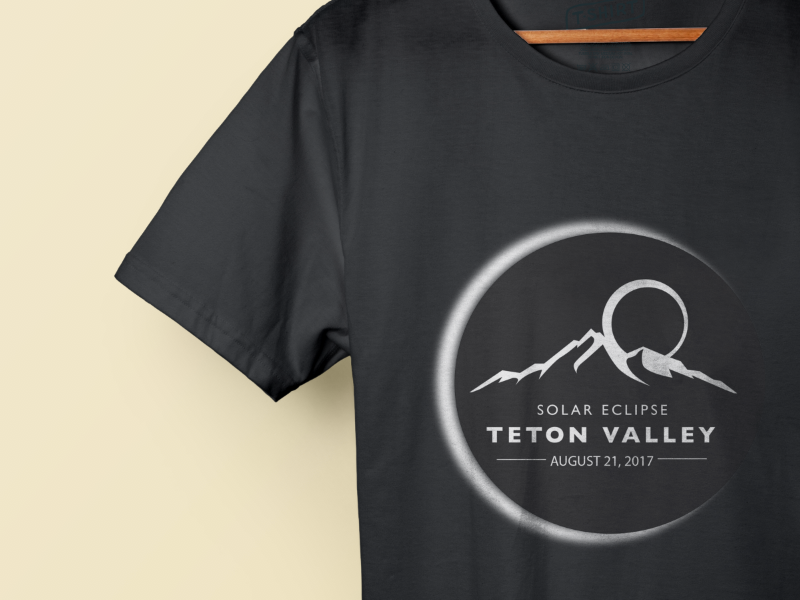 Final Eclipse Logo clean logo simple design sun moon mountains teton valley solar eclipse logo t-shirt design