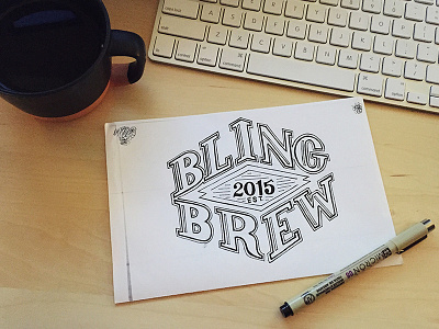 Bling Brew 2015 bling branding brew coffee hand lettering logo type typography