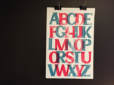 Gumption - Letterpress alphabet blue editorial gumption letterpress printmaking red type typography