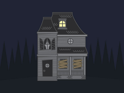 Halloweeeeeeen creepy dark ghost halloween haunted haunted house house light scary window woods