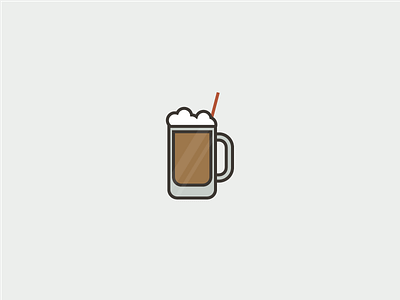 Root Beer drink foam glass icon illustration root beer rootbeer straw