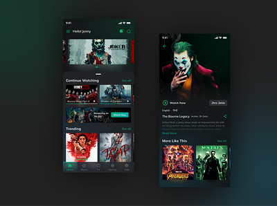 OTT Platform App graphic design ui