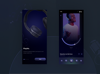 Music player App app graphic design typography ui ux ux research