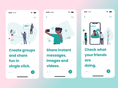 Onboarding Social Messaging Screens