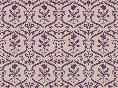 Tan and Purple Damask