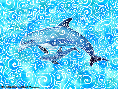 Swirly Dolphin Family