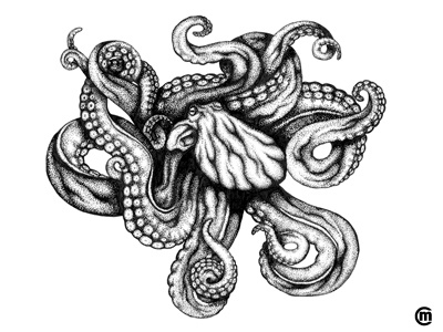 Octopus animal art brandnew design drawing illustration ink octopus style