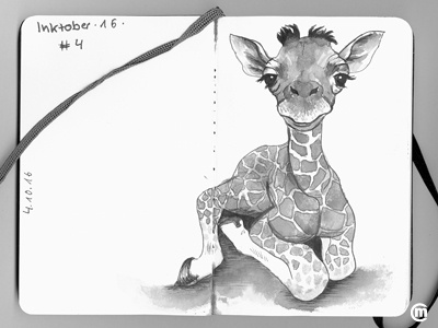 Inktober 2016 animals babyanimals cute drawing giraffe illustration ink inkpens inktober inktober2016. inkspiration
