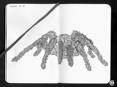 Hairy Spider (Inktober 2016) animals drawing hairy illustration ink inkpens inkspiration inktober inktober2016 linestyle spider