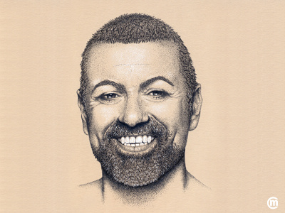 George Michael brandnew drawing george michael illustration ink inkpens inkspiration linestyle music pointillism portrait singer