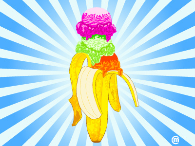 My favourite Fruit banana brandnew candy food fruity icecream illustration summer tasty vector vectorart