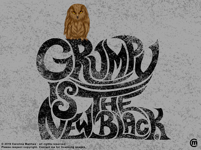 Grumpy is.... animals bird design funny illustration owl owl art owl illustration parody phrase typography vectorart vectordesign