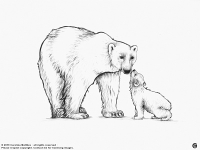 Inktober #4 animals art brandnew drawing illustration ink inkart inkillustration inkpens inktober inktober2019 polarbear polarbear baby polarbear family