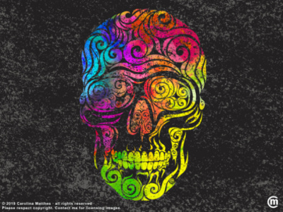 Swirly Skull (color)