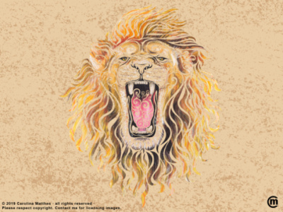 Swirly Lion abstract abstract art abstract design africa animals big cats ink jungle jungle cats kind of the jungle lion mane mixed media pastel pens predator cat roar swirly swirly illustration watercolor
