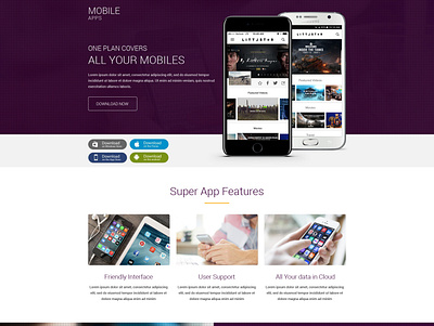 Mobile apps Landing apge design design graphic design landing page design weblayout