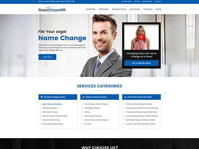 Name Change web page design