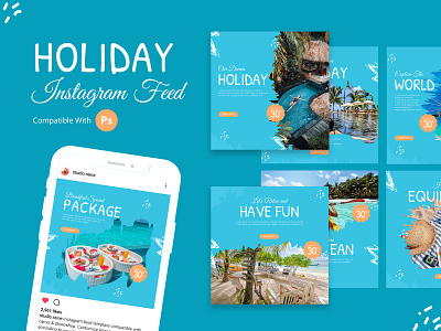 Holiday Instagram Feed design feed graphic design instagram instagramfeed photoshop template