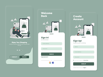 sign in and sign up app ui branding design flat interface minimal mobile mobile ui shop shopping sign in sign in page sign in ui sign up page sign up ui ui uidesign uiux user interface