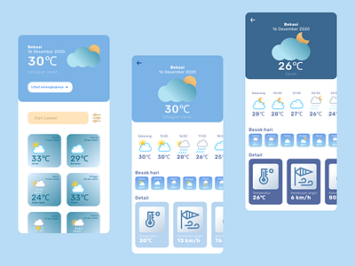 Weather App app app ui cloud cloudy flat humidity illustration interface moon rainy sun sunny time uidesign user interface weather weather app weather icon wind