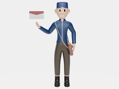 3d illustration postman