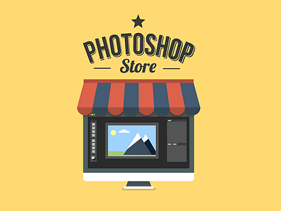 Photoshop Store Logo flat icon logo photoshop
