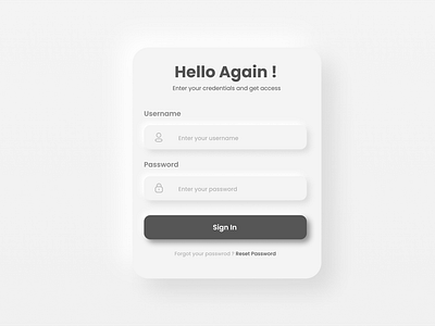 MG Neumorphic Login Page