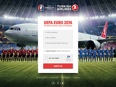 TURKISH AIRLINES - UEFA EURO 2016 2016 airlines creative design euro football france turkish uefa ux uı web