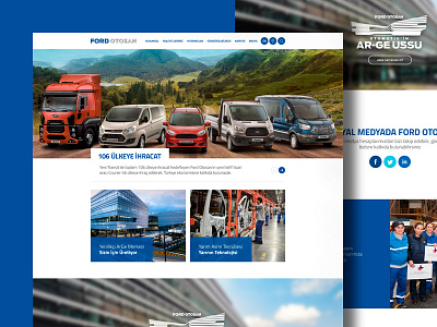 Ford Otosan Web Design ar ge car commercial creative design flat ford presentation production ui ux web