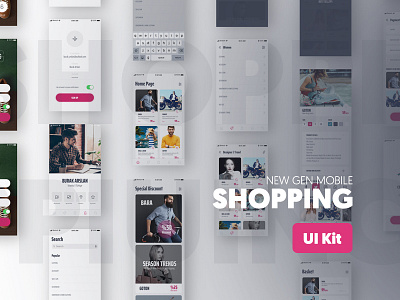 Shopping UI Kit app art direction creative design flat ios mobile shopping ui ux