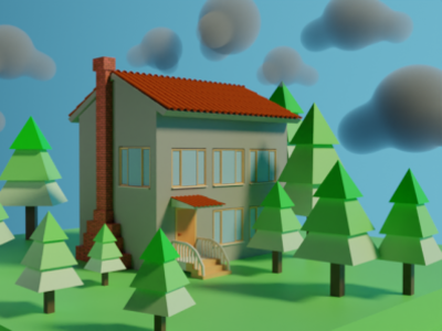 low poly house 001