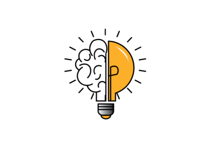 Brain & Bulb Combination branding design graphic design icon illustration illustrator logo minimal