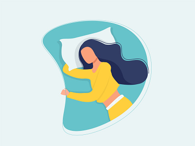 Sleeping – Flat Illustration