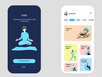 Mindfulness App UI android app design ios mobile ui ux