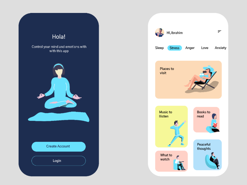 Mindfulness App UI by Ibrahim on Dribbble