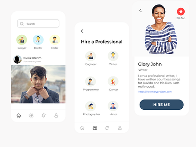 Hiring App UI android app design ios mobile ui ux
