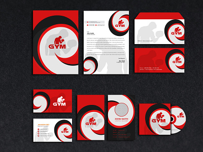 Gym brand identy brand design brand identity businesscard cd design dvd cover letterheads logo