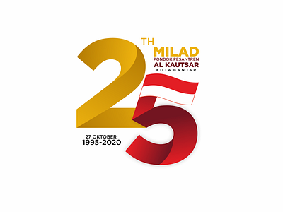 25Th Bithday of Al Kautsar Islamic Boarding School logo milad vector