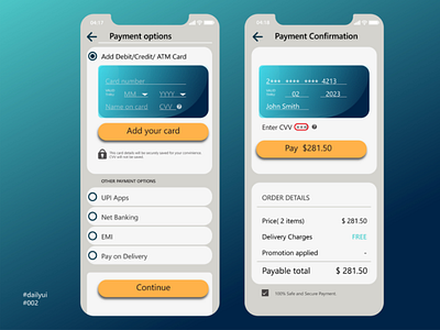 Credit card check out creditcard checkout mobileui