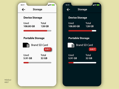 Storage under settings