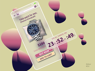 Countdown timer 014 100daychallenge app countdowntimer dailyui dailyuichallenge e commerce app glassmorphism illustrator mobile ui offer