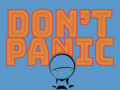 Don't Panic flat illustration minimal vector