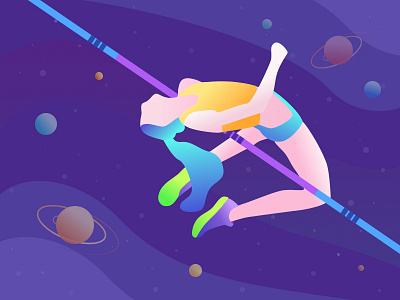 High jump in Planet design graphic high jump planet sketch star ui